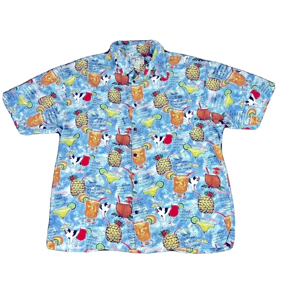 Big Dogs Other - Big Dogs 90s Vintage Hawaiian Shirt Dogaritaville Cocktail Design Size 4X EUC